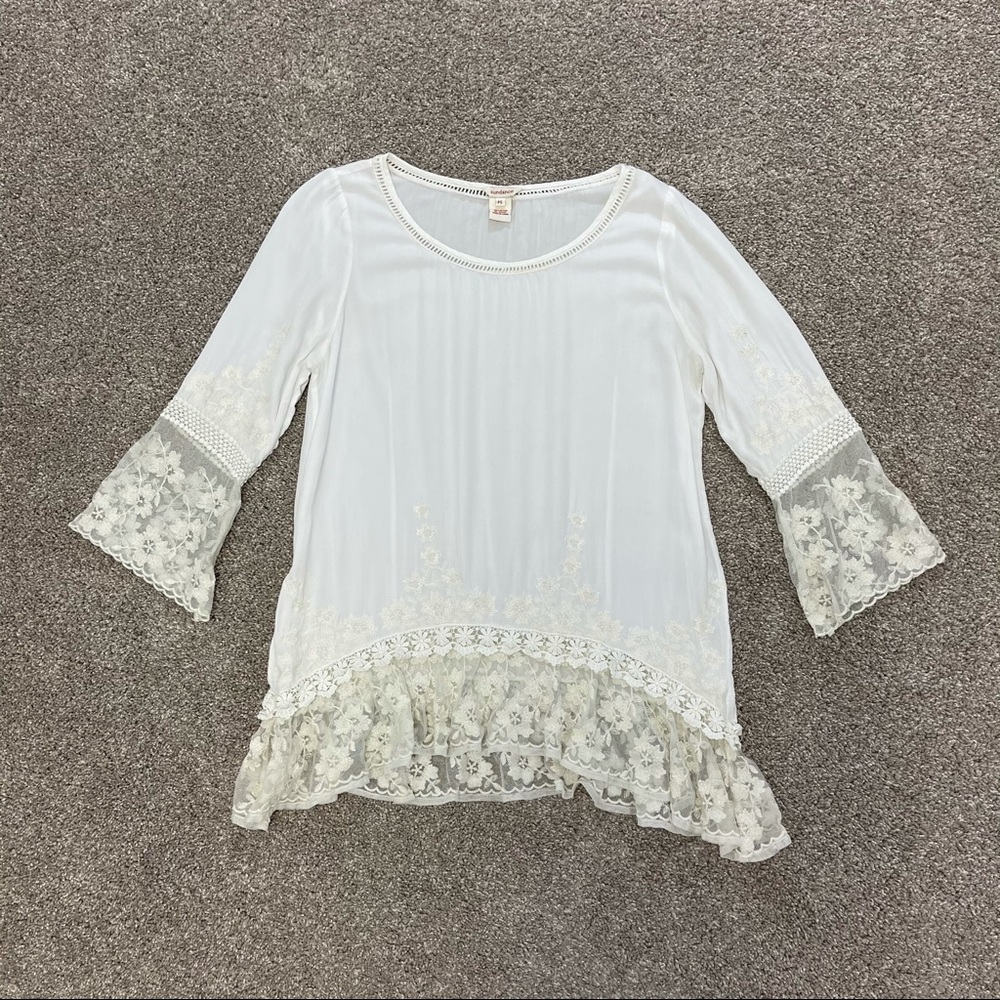 Sundance White Betrothed Embroidered Lace Tunic